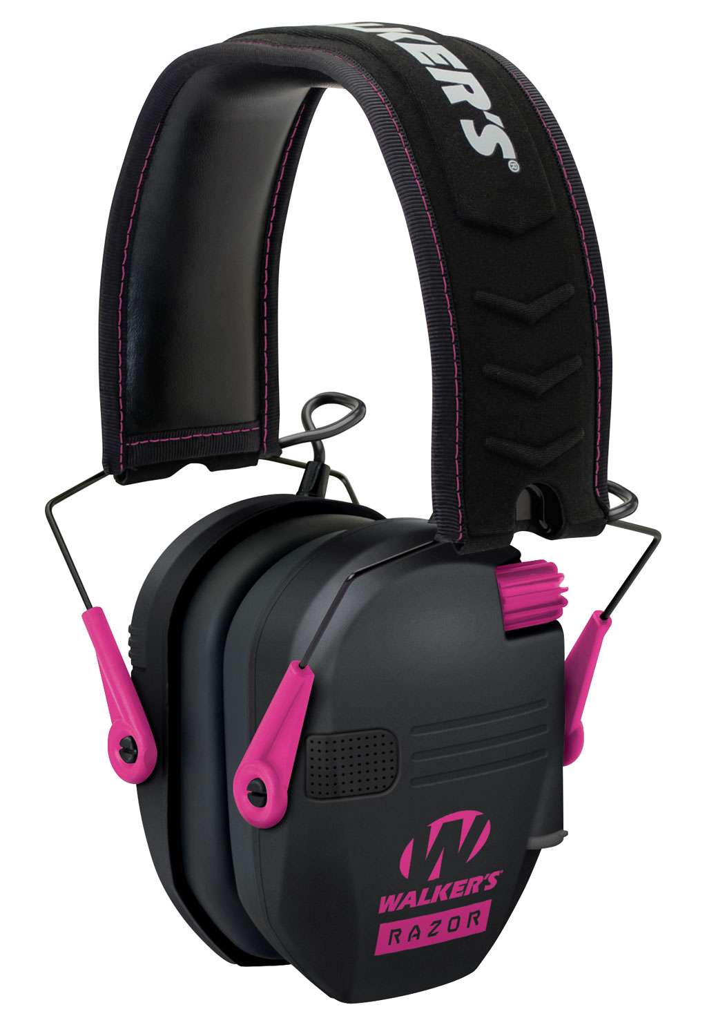 Walkers Razor Slim Shooter Folding Electronic Ear Muffs 23 dB NRR Black/Pink - Walker's - BLACK