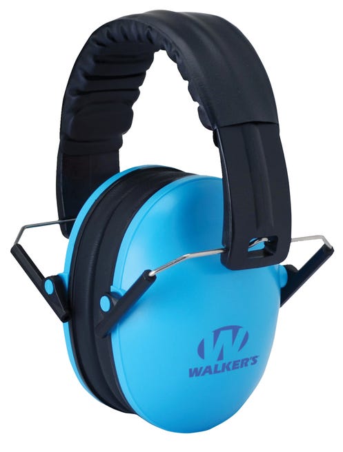 Walkers Youth Folding Passive Muff Blue Hearing Protection - Walker's - BLUE/BLACK