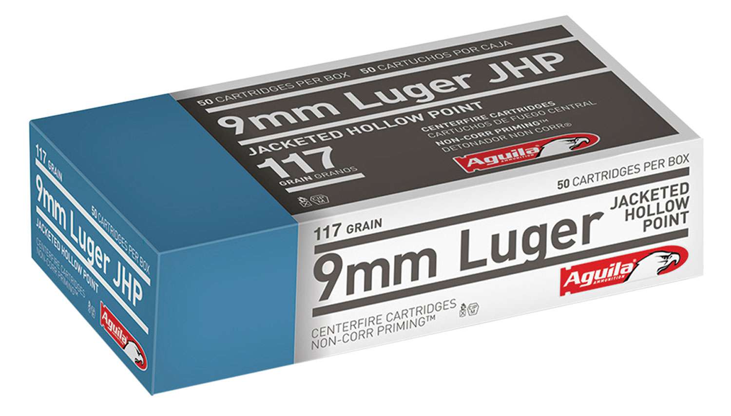 AGUILA AMO 9MM LUGER 117 GR HP 50RD (10 BOXES PER CASE)