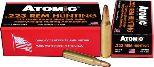 ATOMIC AMMO .223 REM. 112GR. ROUNDNOSE SOFTPOINT 20-PACK - Atomic