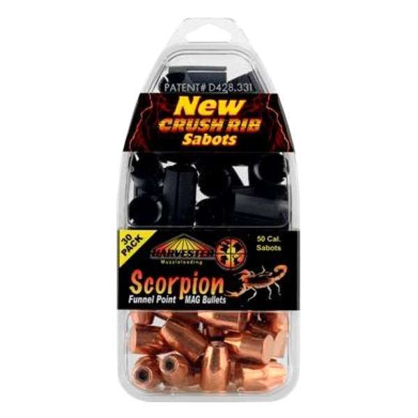 HARV SCORPION W/SABOT 50 CAL 30PK BULLET 260GR FUNNEL PT - Red Team Armory