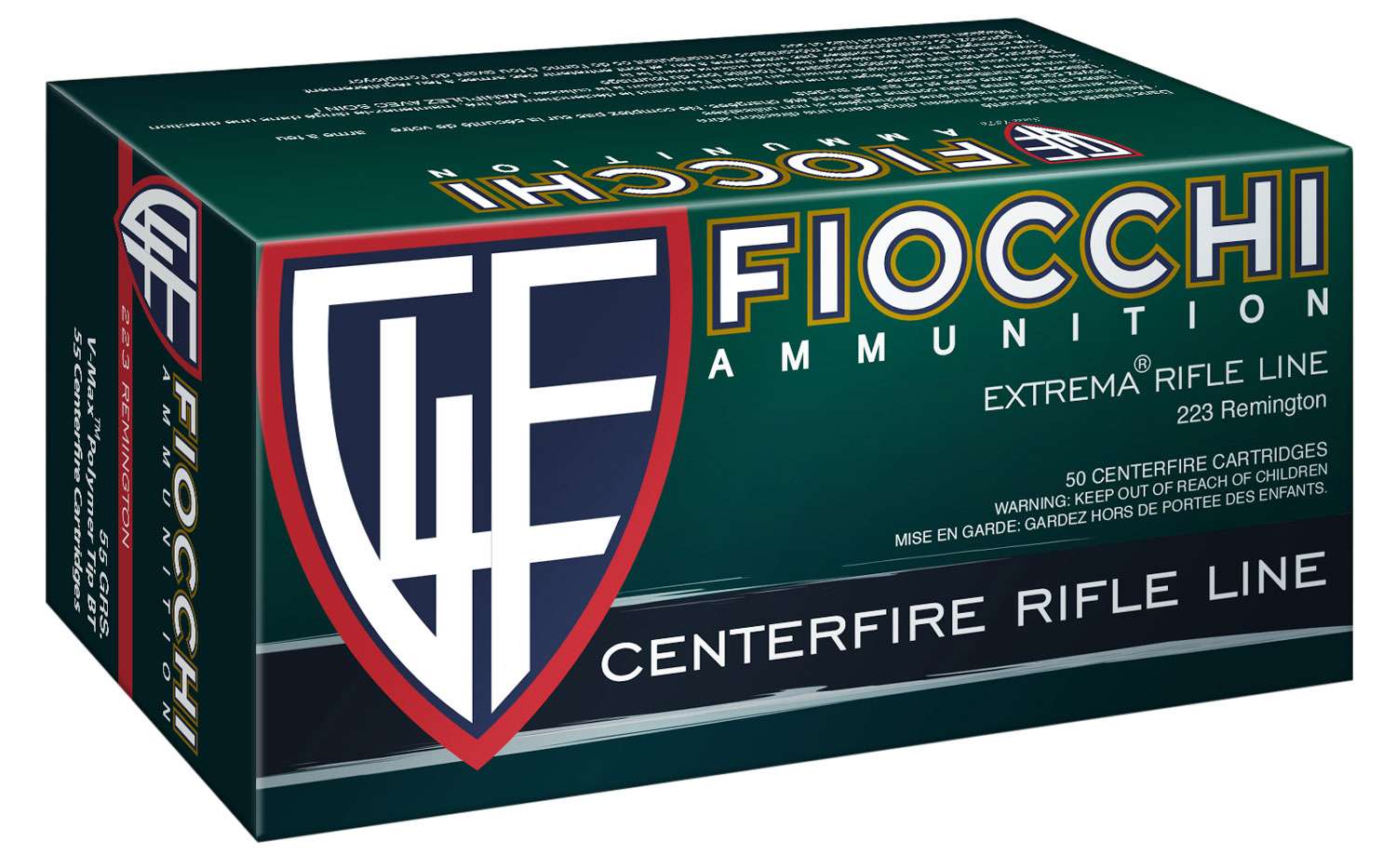 FIOCCHI RIFLE AMO 223 REM 55GR V MAX 50RD ( 20 BOXES PER CASE