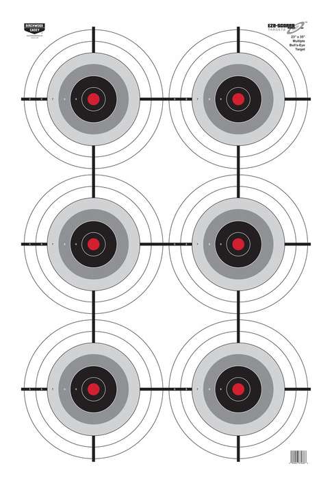 B/C TARGET EZE-SCORER 23"x35" MULTIPLE BULLSEYE 100/PK - Birchwood Casey