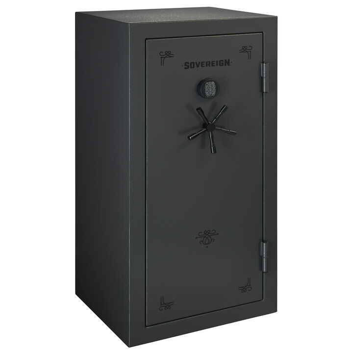 STACK ON SOVEREIGN GUN SAFE 59\" TALL 36 GUN WATER/FIRE RATED GRAY W