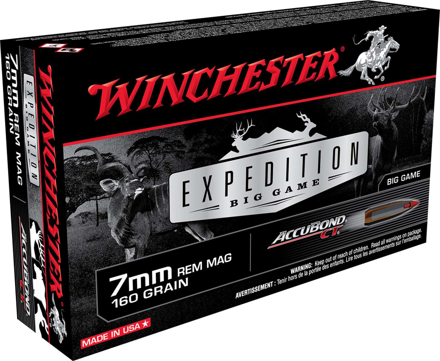 Winchester Ammo S7MMCT Expedition Big Game 7mm Rem Mag 160 gr AccuBond