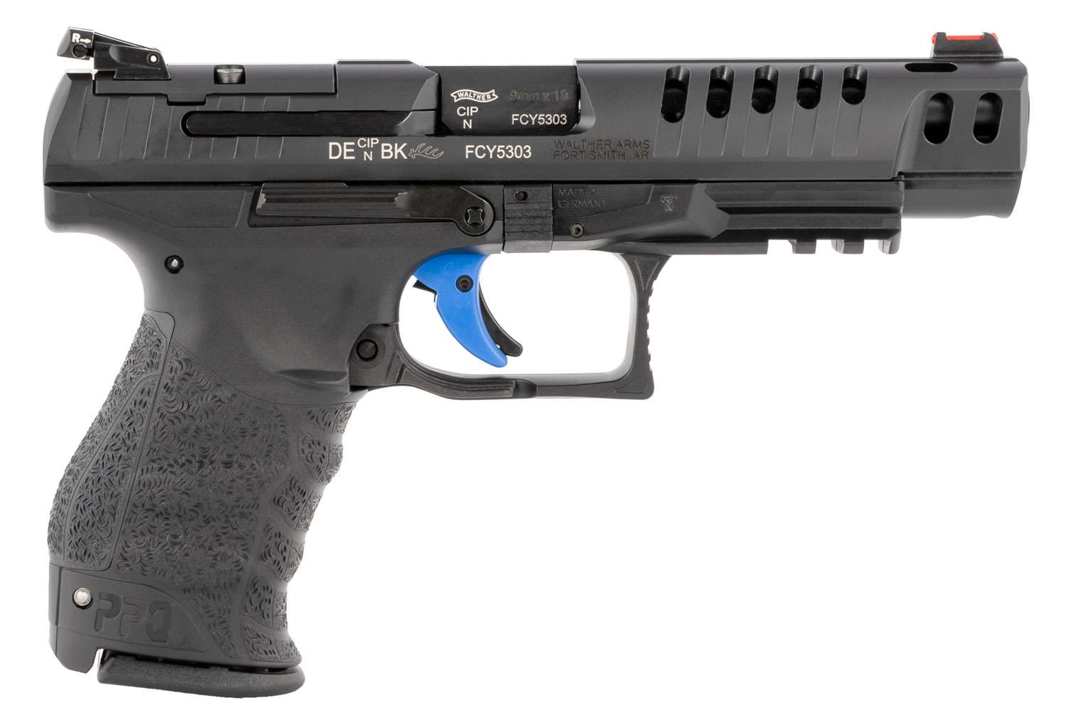 Walther Arms 2846977 Q5 Match 9mm Luger, 5" Barrel, 15+1 Capacity, Black Polymer, Adjustable Target Sight