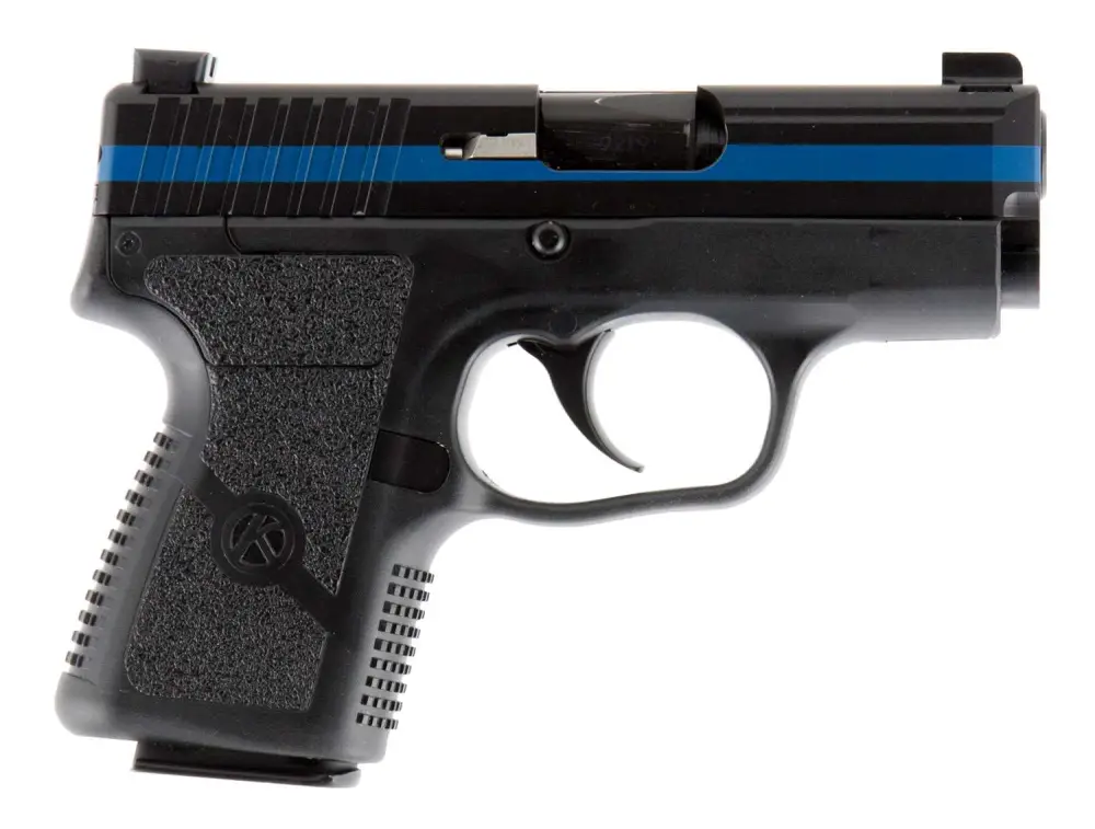 KAHR PM9 HGA 9MM 3.1 IN BBL TRUGLO TRTITIUM SIGHTS BLACK CERAKOTE 2 6RD 1 7RD MAGS THIN BLUE LINE - Kahr Arms