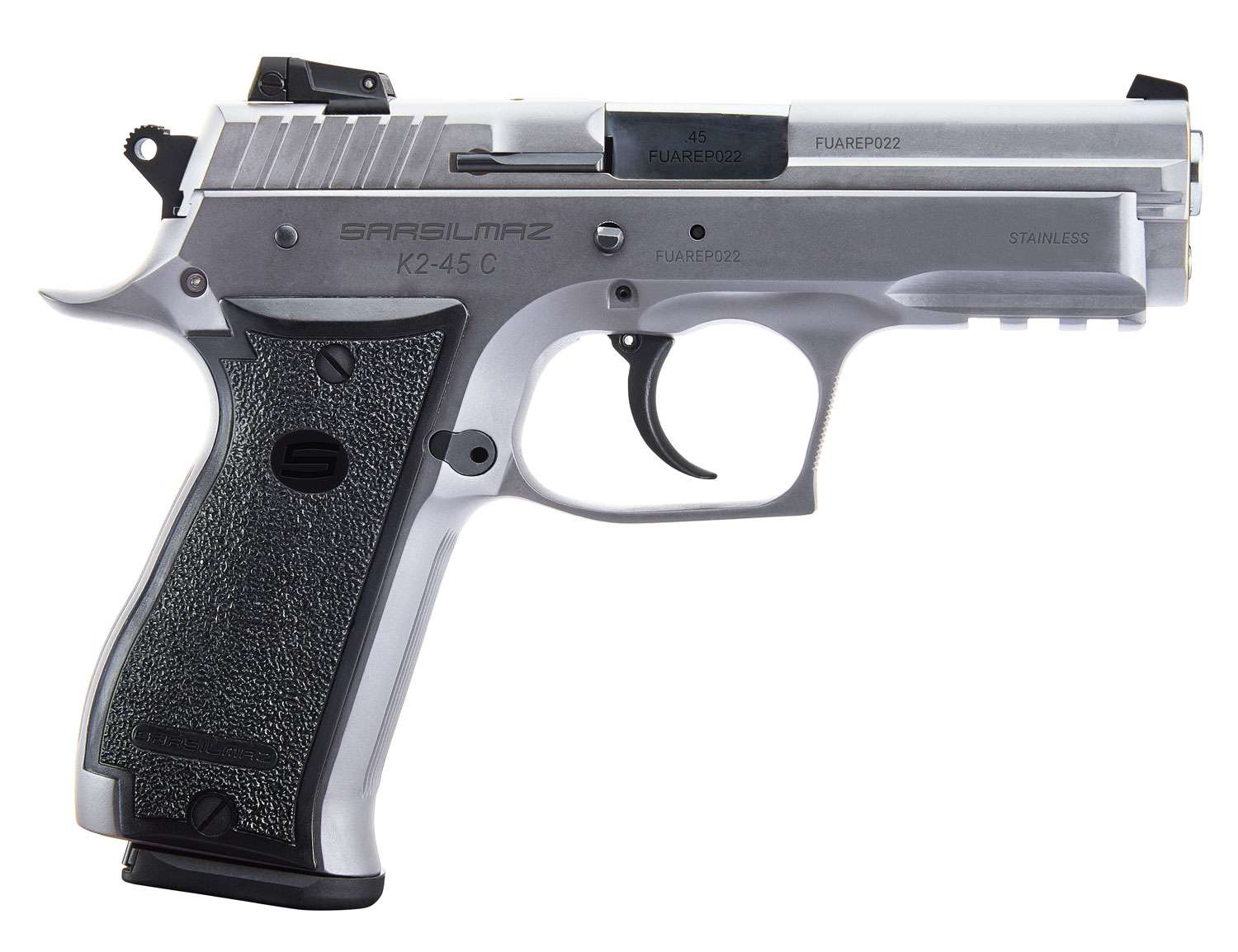 Sar USA K245CST K2 Compact 45 ACP 4.70" 14+1 Stainless Steel Black