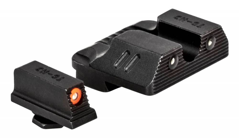 ZEV SIGHTSET215NS Combat V3 Night compatible with Glock Tritium Front with Orange Outline Tritium Rear Black
