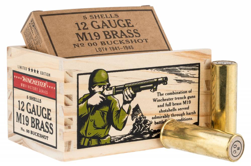 Winchester Ammo WWII Commemorative 12 Gauge 2.75 00 Buckshot 5 Rounds