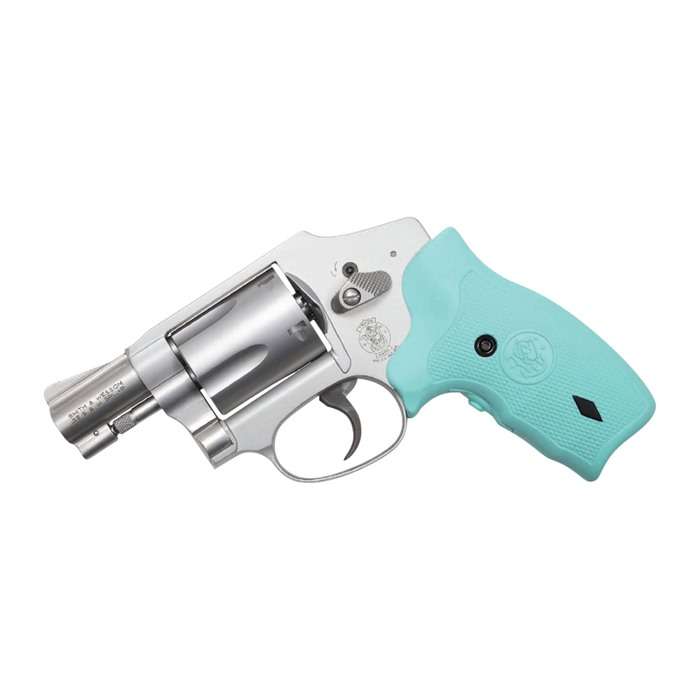 Smith & Wesson Model 642 Airweight Revolver, .38 Special, 1.88, Silver, Crimson Trace Lasergrip