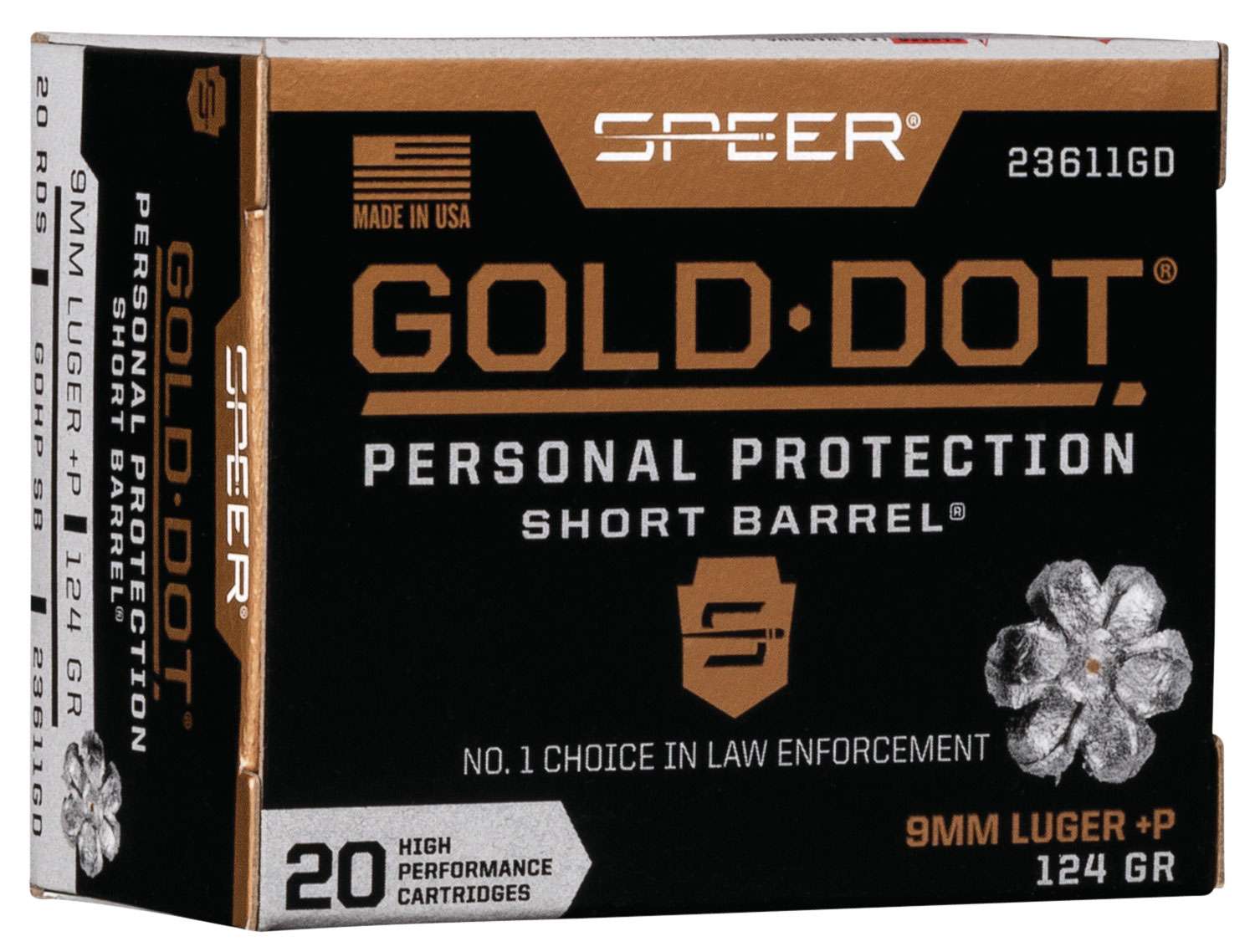 Speer Ammo 23611GD Gold Dot Personal Protection 9mm Luger P 124 Gr 