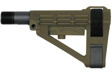 SB TACTICAL SBA4 OD GREEN 5-POSITION ADJUSTABLE W/ 6 POS MILSPEC CARBINE EXT - Sb Tactical