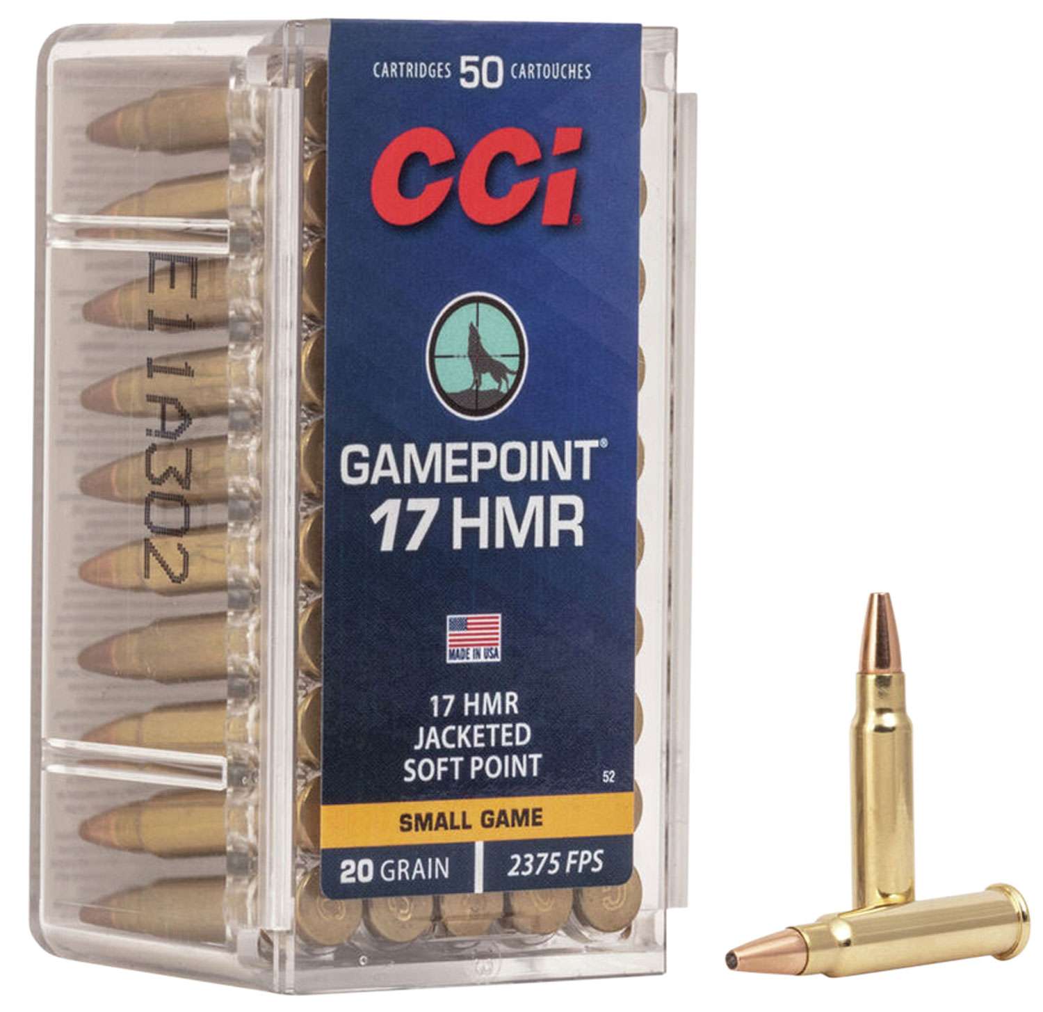 CCI/Speer 17HMR 20 Grain Gamepoint Jacketed Soft Point 50 Rounds
