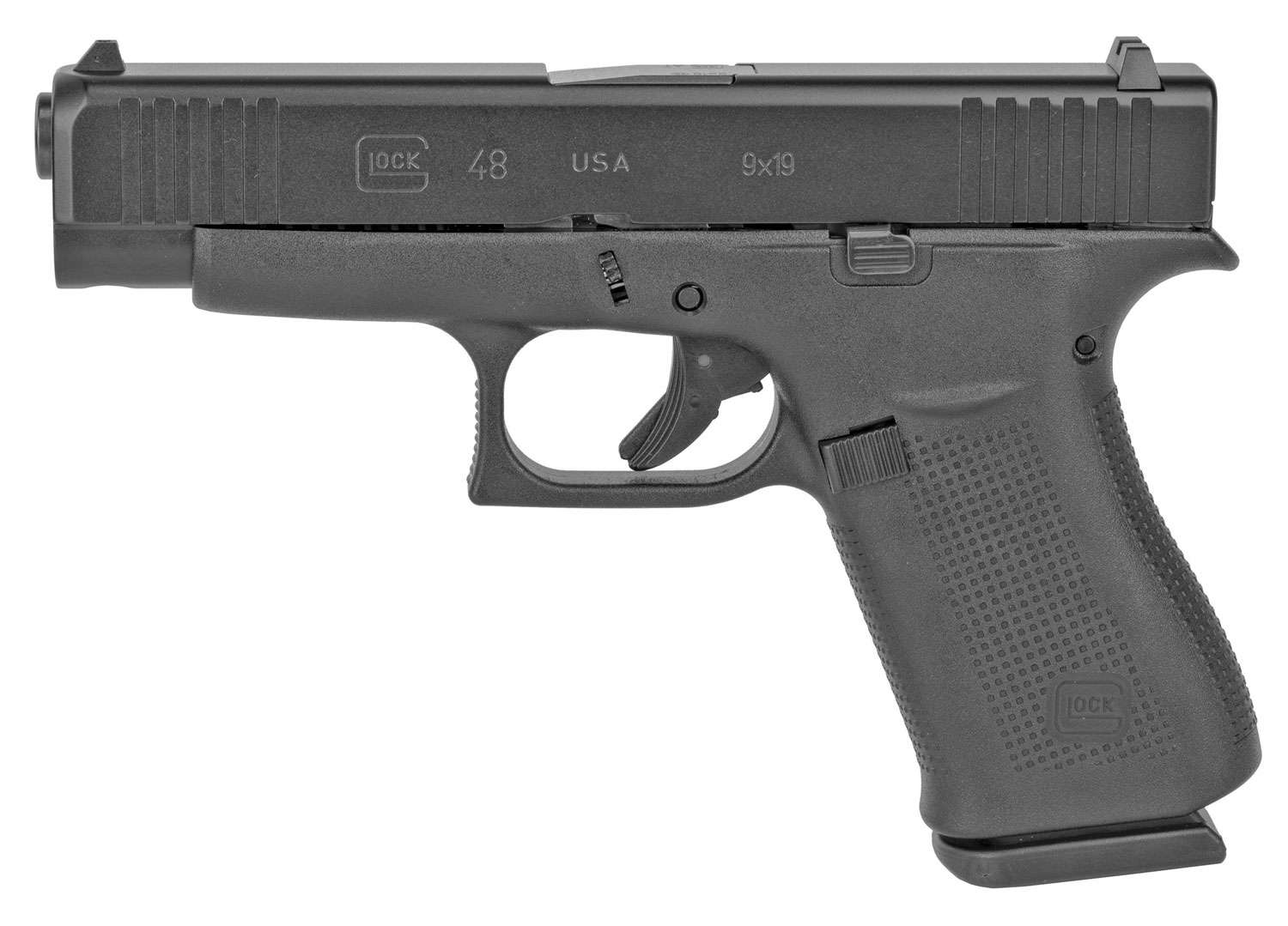 Glock UA4850201 G48 Compact 9mm Luger 4.17" 10+1 Black nDLC Steel w