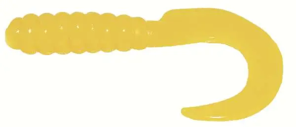 BB 2" CURL TAIL GRUB YELLOW 10 PK - Gsm