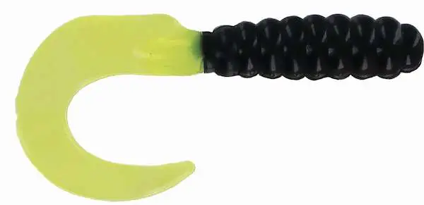 BB 2" CURL TAIL GRUB BLK/CHRT 10PK - Gsm