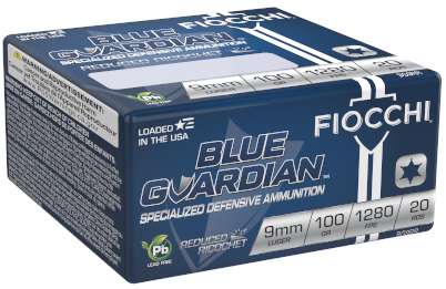 FIOCCHI BLUE GUARDIAN PISTOL AMO 9MM 100GR RRHP 20RD ( 20 BOXES PER CASE ) - Fiocchi