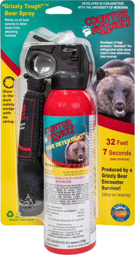 Counter Assault 15067025 Bear Spray w/Holster 32 ft 7 Seconds Range 8.