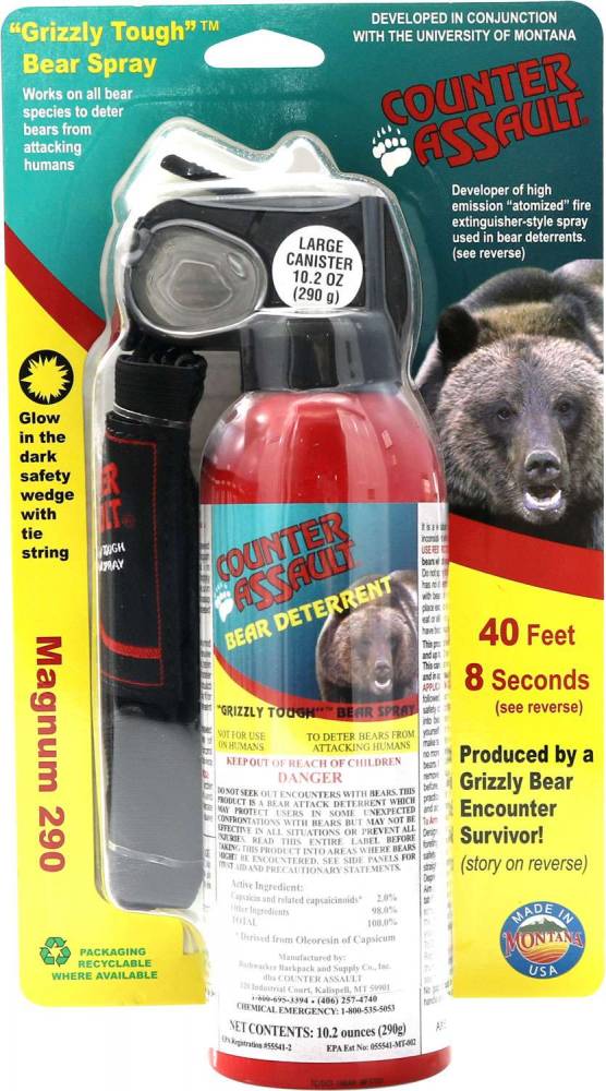 Counter Assault 15067035 Bear Spray w/Holster 32 ft7 Seconds Range 10.