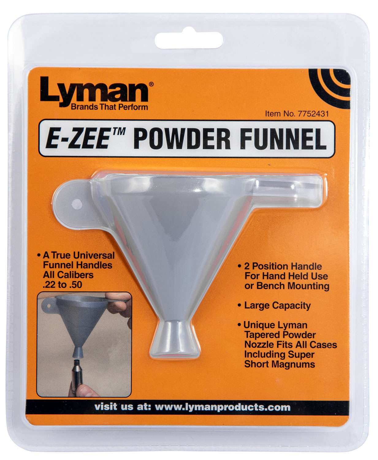 Lyman 7752431 EZee Powder Funnel 22 50 Universal Range USA
