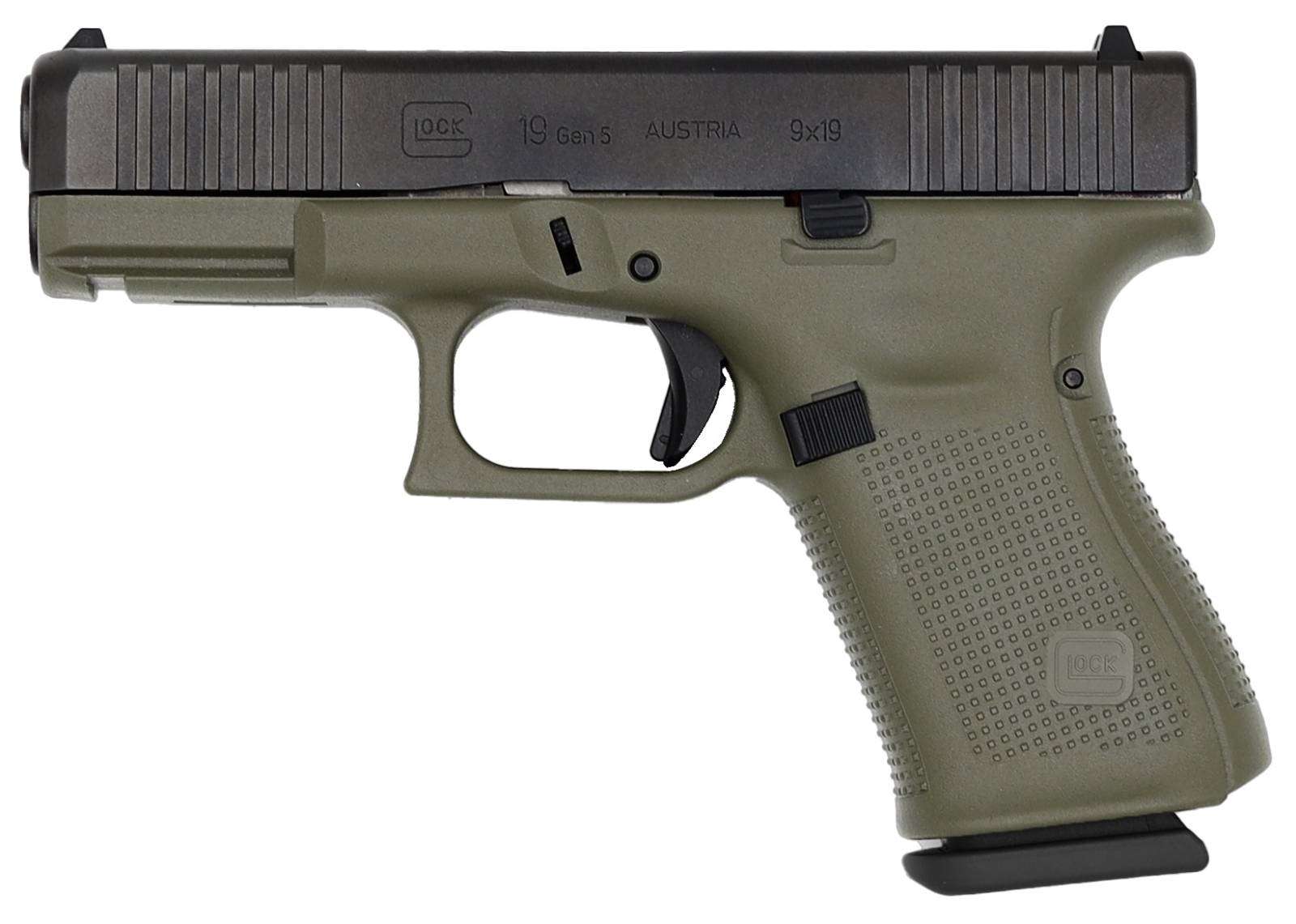 GLOCK 19 G19 GEN 5 BFG HGA 9MM 4.0 IN BBL FS 5LB 3 15RD MAG FRONT SERRATIONS BFG FRAME - Glock