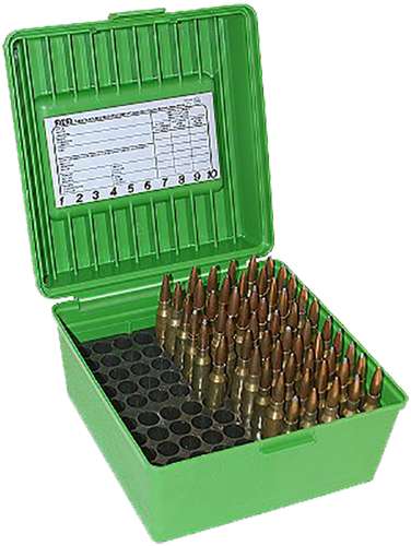 MTM Case-Gard R100MAG10 Ammo Box Green Polypropylene 100rd Capacity - MTM Case-Gard - DELUXE AMMO BOX