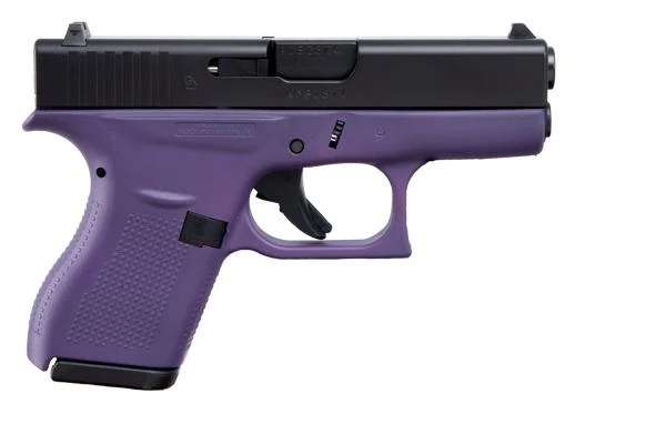 GLOCK 42 G42 HGA 380 AUTO 3.26 IN BBL FS 5LB 2 6RD MAGS CERAKOTE RASBERRY FRAME BLK SLIDE - Glock