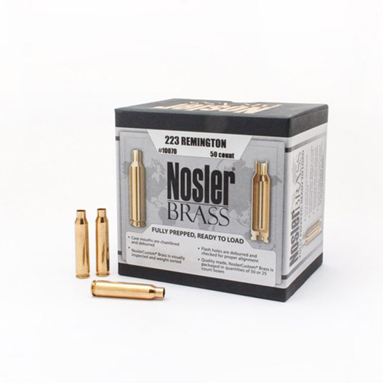Nosler Unprimed Brass Rifle Cartridge Cases 50/ct .223 Rem-img-0