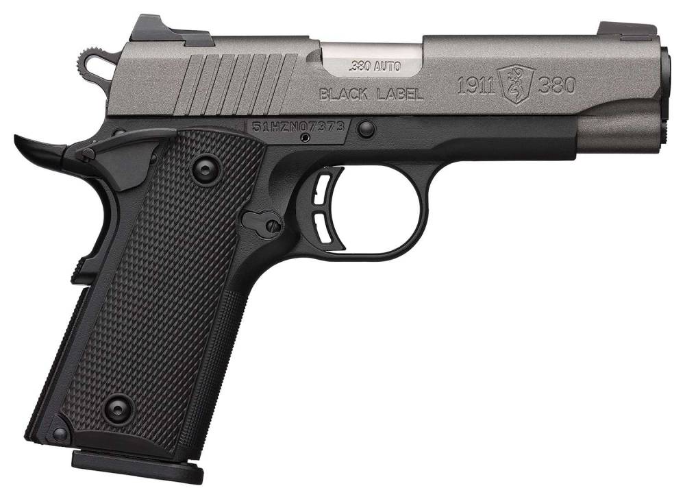 BROWNING 1911-380 BLACK LABEL PRO 380 AUTO 4.25" BBL BLACK/TUNGSTEN RAIL 8/RD MAG