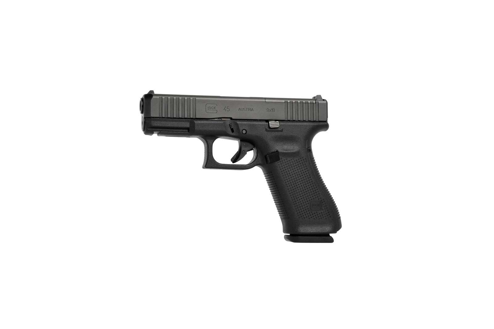 GLOCK 45 G45 MOS GEN 5 HGA 9MM 4.0 IN BBL FS BLACK 3 10RD MAGS 5LB TRIGGER FRONT SERRATIONS - Glock