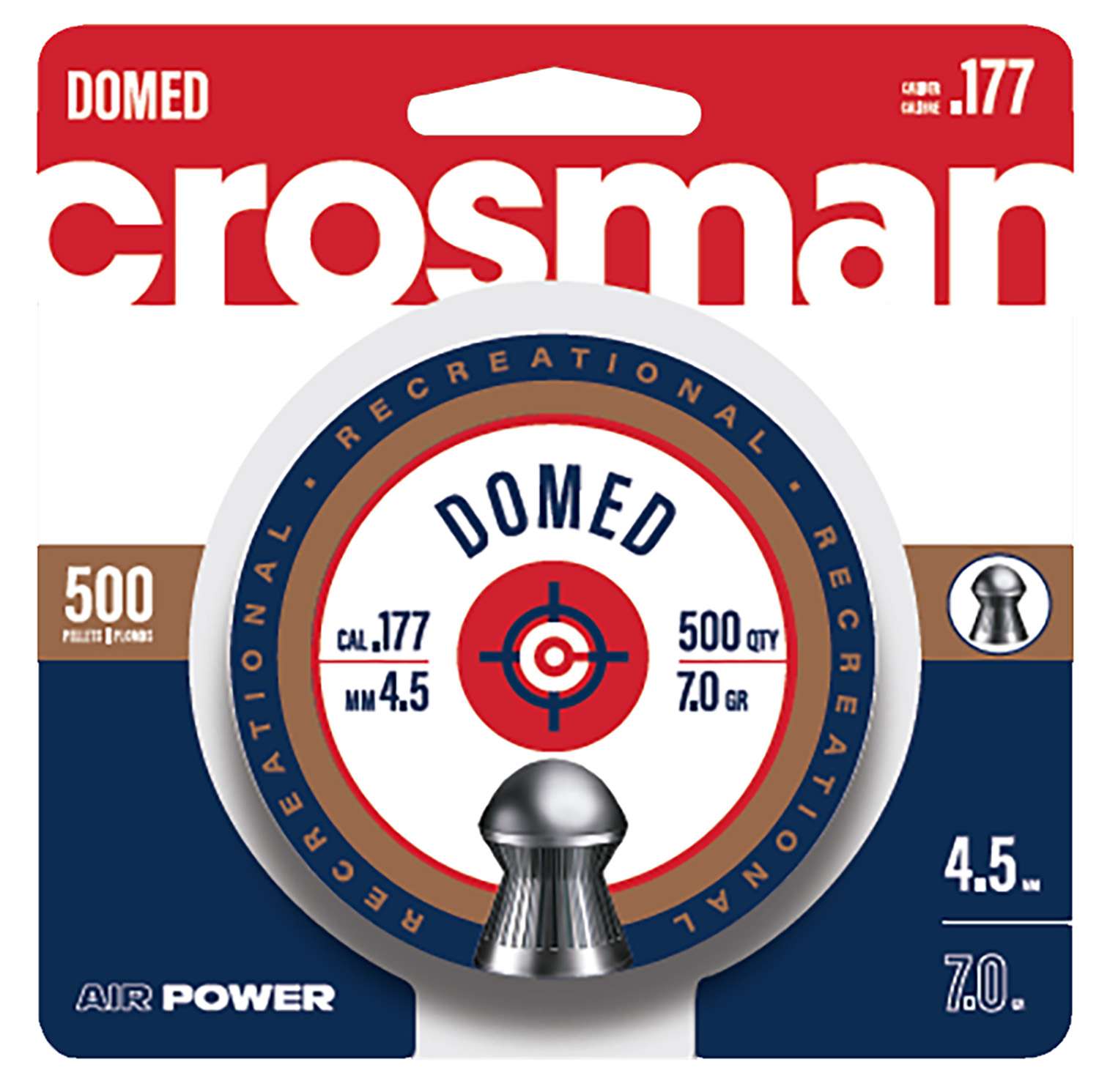 Crosman LDE7 Essential Domed Pellets 177 Pellet 500 Per Tin | Spiker 