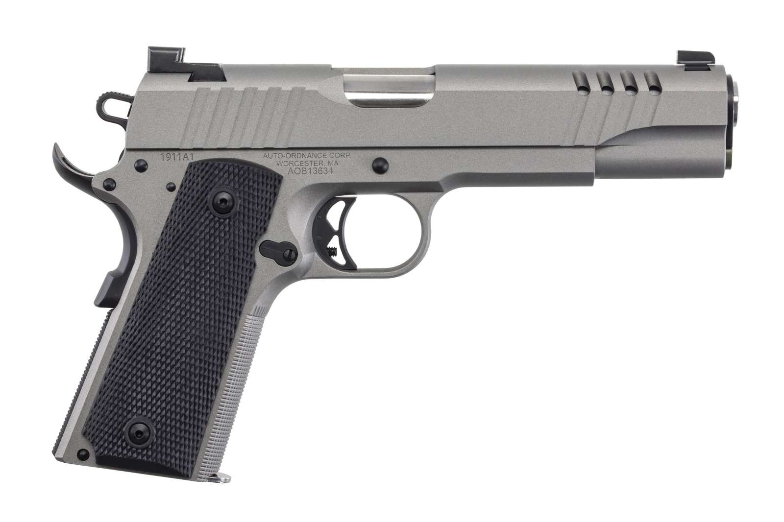 Auto Ordnance 1911tcac6 1911 A1 45 Acp 5 71 Savage Silver Cerakote