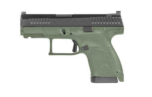 CZ-USA 89565 P-10 S 9mm Luger 3.50" 12+1 OD Green Finish Frame with Inside Railed Black Steel Slide, Polymer Grip, Reversible Mag Release & Picatinny Rail