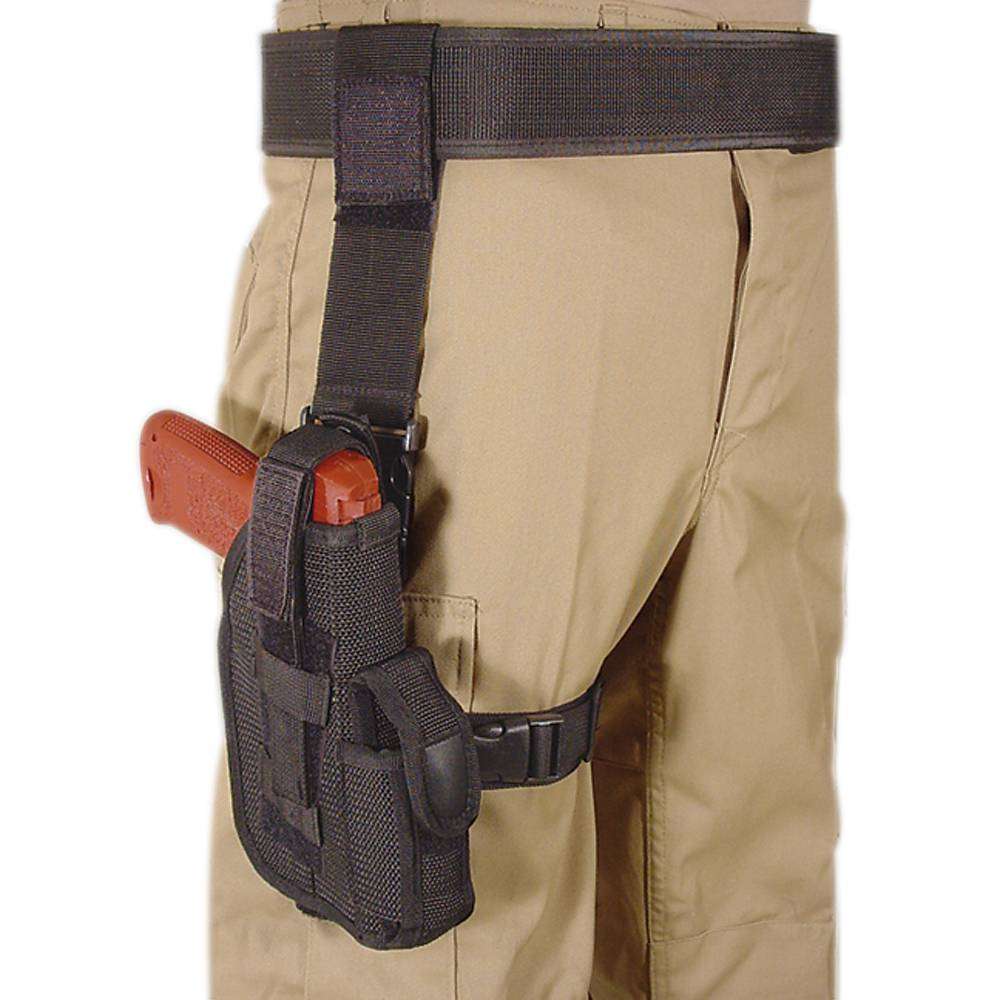 VOODOO TACTICAL DROP LEG DUTY HOLSTER RIGHT HAND (BLACK) - Voodoo Tactical