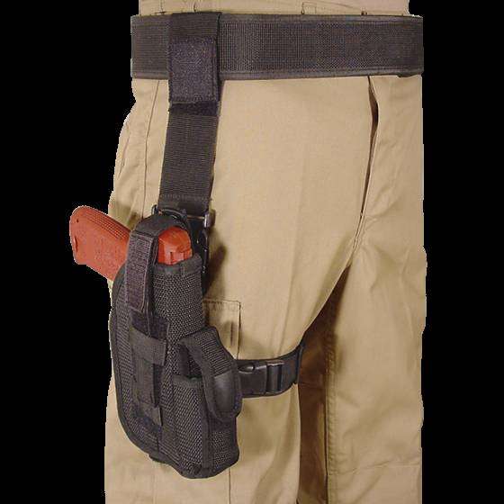 VOODOO TACTICAL DROP LEG DUTY HOLSTER LEFT HAND (BLACK) - Voodoo Tactical