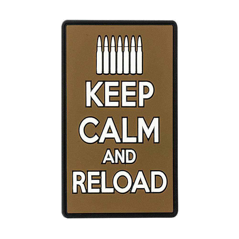 VOODOO TACTICAL RUBBER PATCH - KEEP CALM AND RELOAD (COYOTE) - Voodoo Tactical