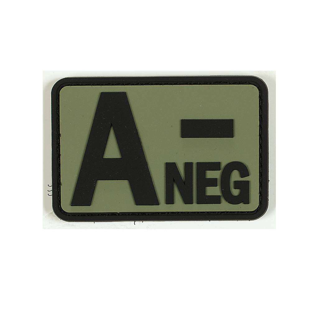 VOODOO TACTICAL BLOOD TYPE RUBBER PATCH (A- NEG/OD) - Voodoo Tactical