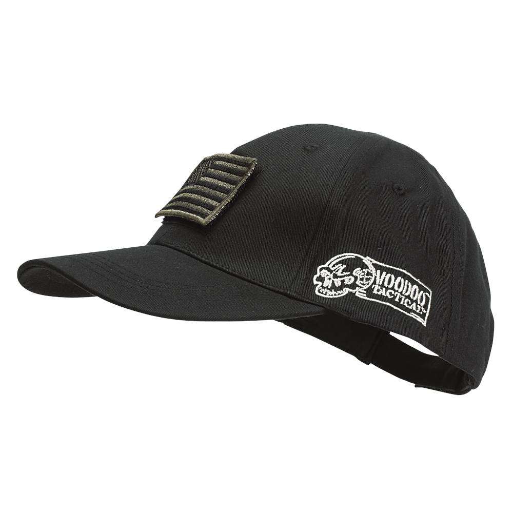 VOODOO TACTICAL VOODOO CAP WITH REMOVABLE FLAG PATCH (BLACK) - Voodoo Tactical