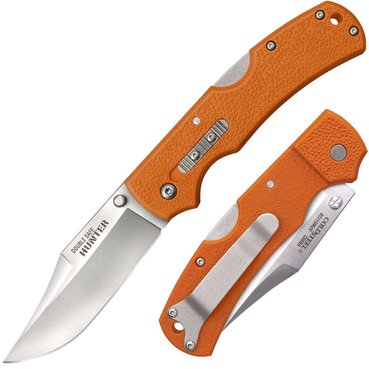 COLD STEEL DOUBLE SAFE HUNTER ORANGE 8.375 IN OAL 3.5 IN FOLDING CLIP POINT BLADE ( CLAM PACK ) - Cold Steel