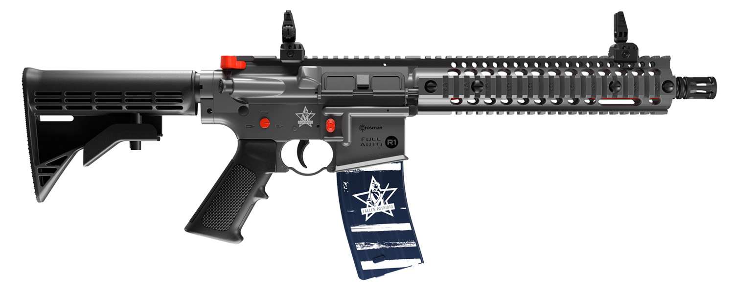 Crosman CFAR1FP Full Auto R1 Fallen Patriots CO2 4 5mm BB 25rd Black 