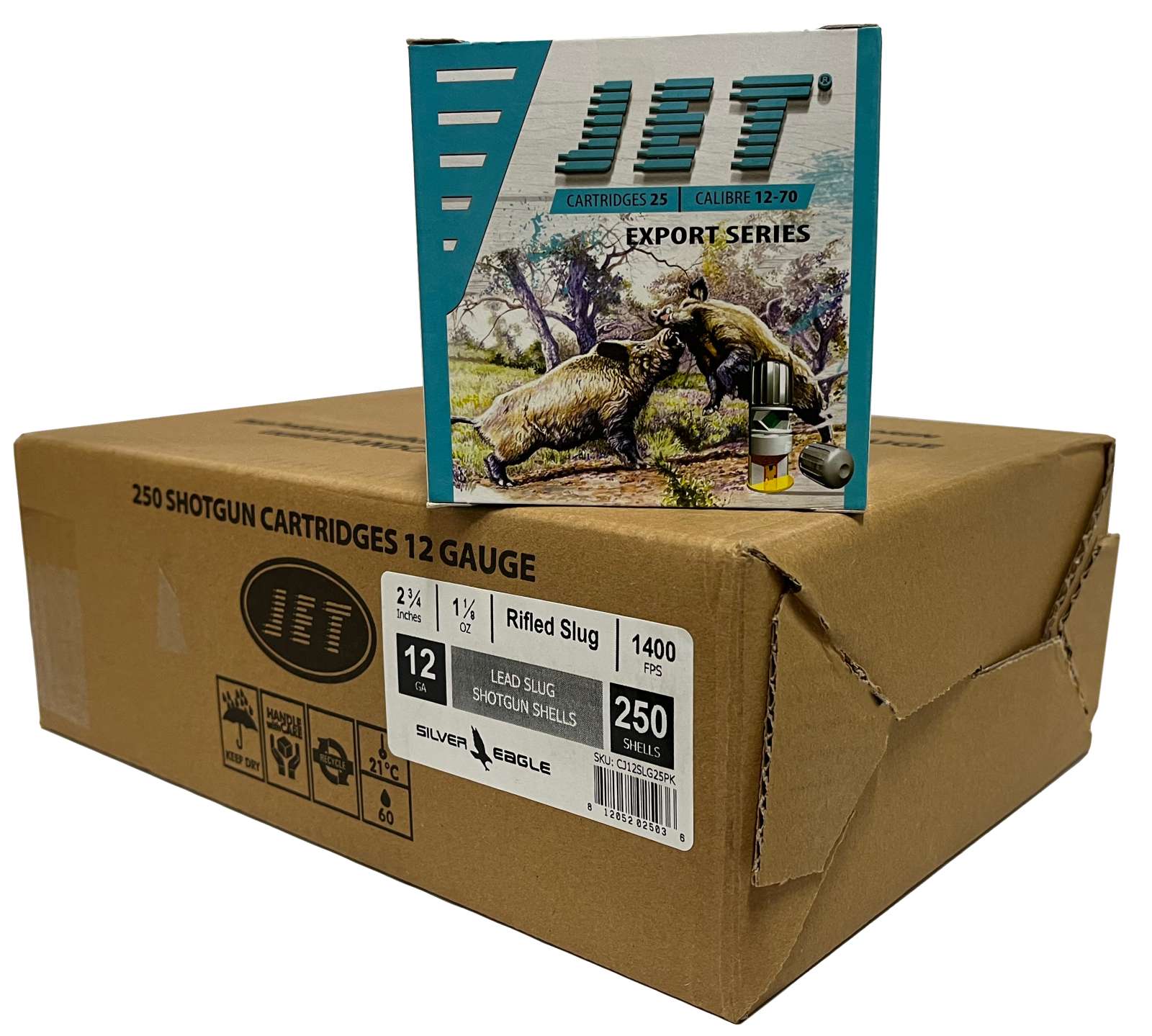 JET CJ12SLG25PK 12G RFL SLUG 11/8OZ 25/10 - T R Imports