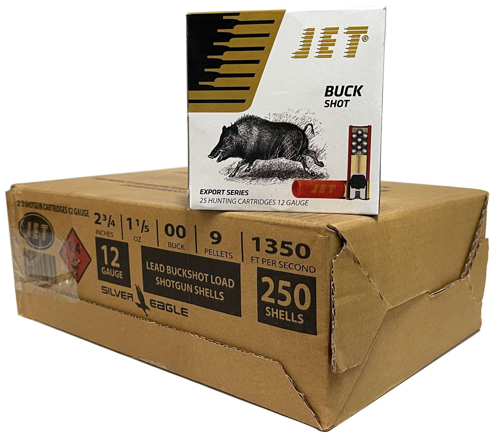 JET CJ1200BS25PK 12G 2.75" 00 BUCK 9PEL 25/10 - T R Imports