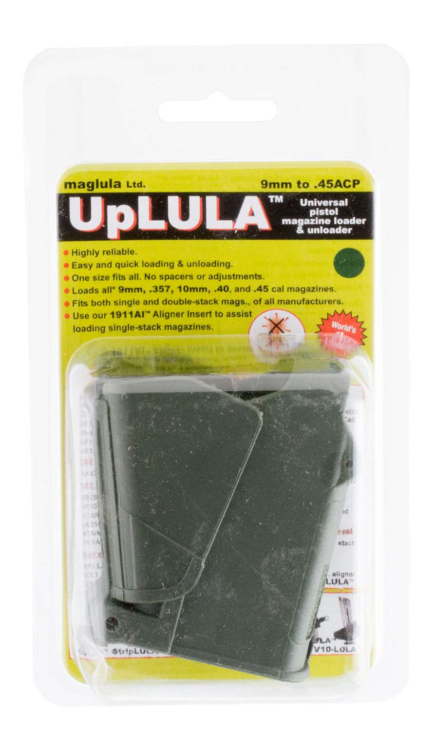 Butler Creek LULA Universal Magazine Loader 9mm to .45 ACP Dark Green