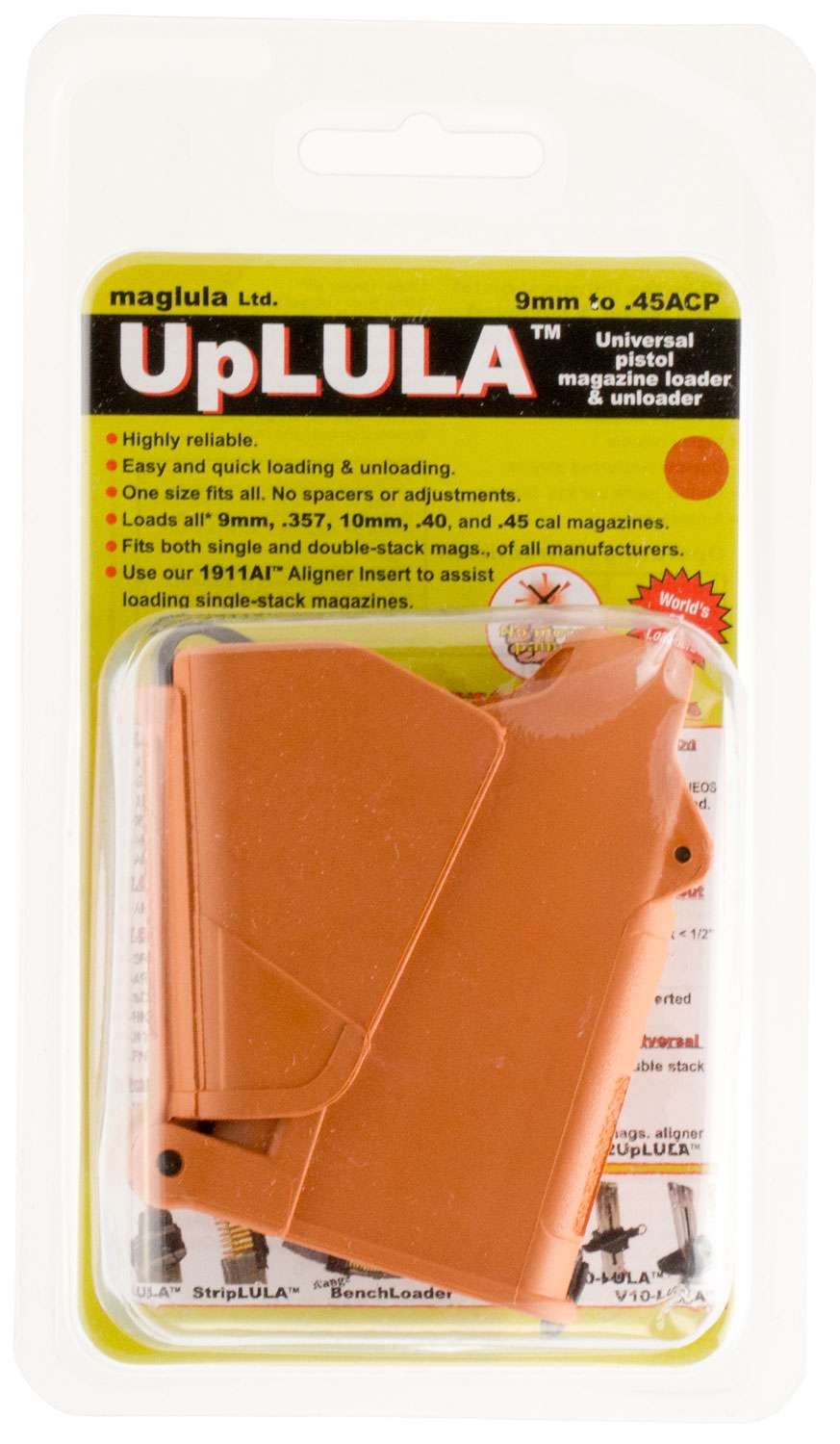 Maglula UP60BO Loader UpLULA 9mm, 45 ACP Orange XRing Supply