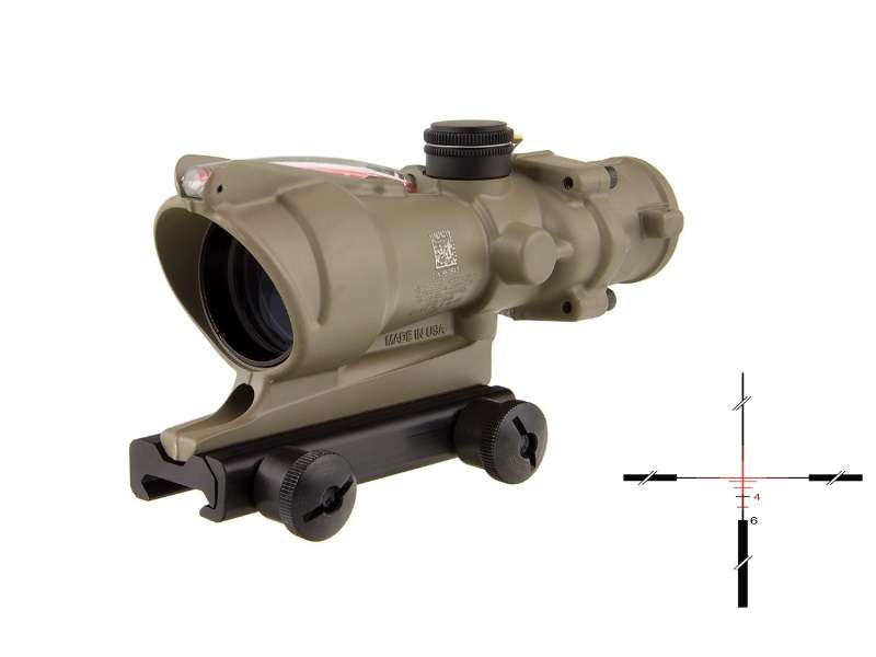 ACOG 4X32 DUAL ILL X-HAIR W/FLAT CK FDE - Trijicon