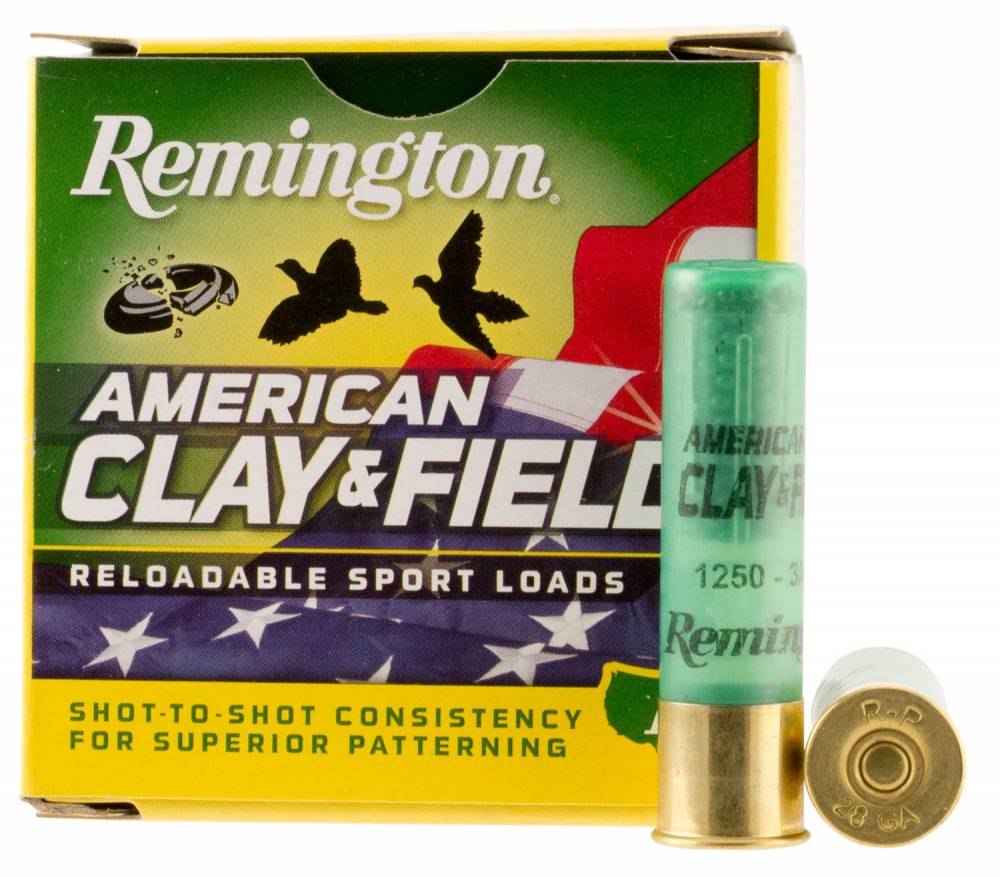 Remington Ammunition American Clay and Field Sport Loads 28 Gauge 2.75" 3/4 oz 8 Shot 25 Bx/ 10 - Remington