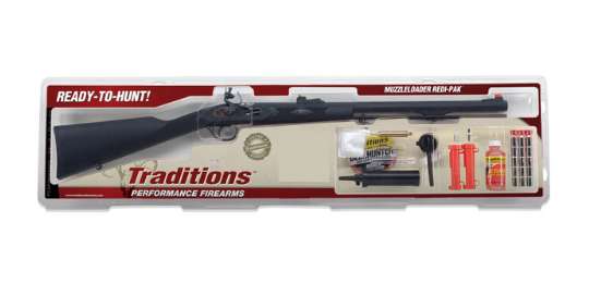 TRADITIONS REDI-PAK PA PELLET RIFLE FLINTLOCK RBP 50 CAL 26 IN BLK BBL SYN W ACC`S ( 3 PER CASE ) - Traditions