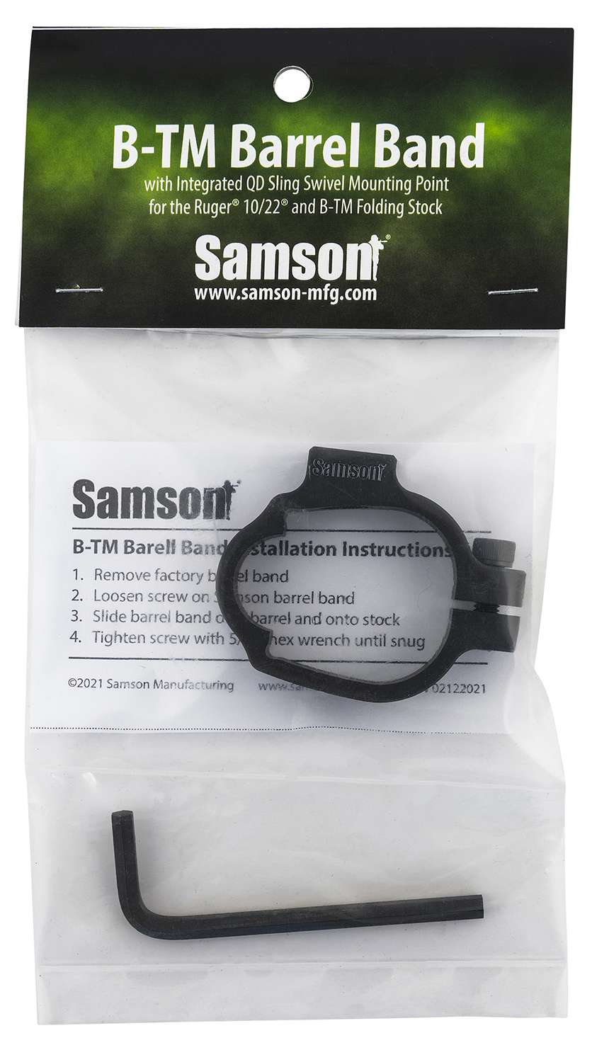 Samson 0404081XX B-TM Barrel Band Rifle Ruger 10/22 Black Anodized 6061 ...