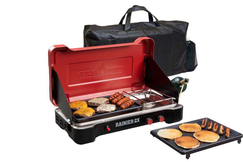 Camp Chef Mtn Series Rainier 2X Cooking System w/ Griddle & Carry Bag - Camp Chef